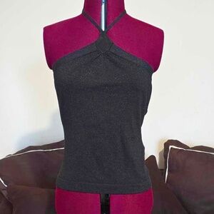 Black Glitter Halter by Express